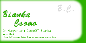 bianka csomo business card